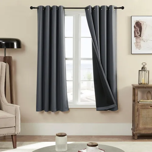 Vista 48 de Rutterllow - Cortinas 100% opacas, paneles de cortina con ojales, aislamiento térmico y bloqueo de luz para habitación y sala de estar