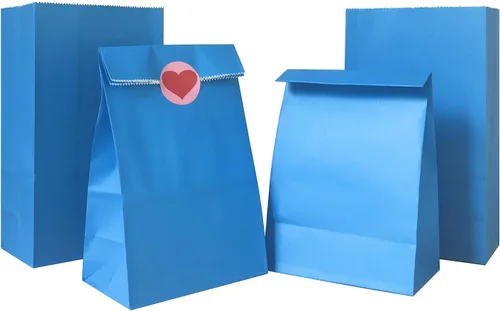 Vista 11 de Artseen Bolsas de papel de recuerdo de fiesta para fiestas y celebraciones, bolsas de papel tratadas de 5.10 x 3.10 x 9.4 pulgadas (24 unidades)