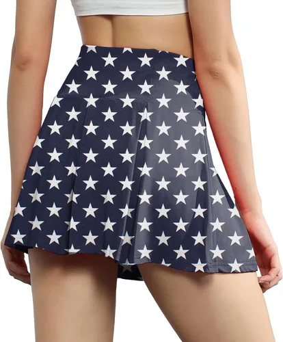 Vista 2 de Falda corta plisada con estampado de leopardo y lunares para mujer, informal, para correr, yoga, tenis