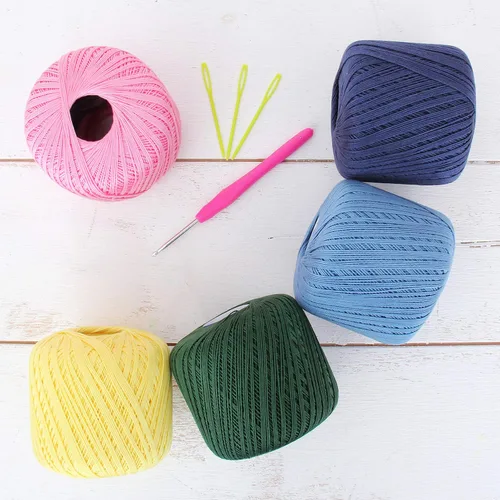 Vista 17 de ThreadArt - Hilo de ganchillo 100% algodón, tamaño 10, cinco bolas de 1.76 oz Soft pure cotton crochet thread for lace, doilies, amigurumi and