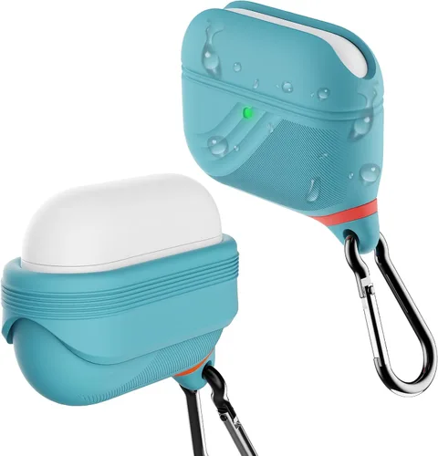 Vista 19 de HALLEAST Funda impermeable para AirPods Pro 3, LED frontal visible y compatible con carga inalámbrica, funda protectora de silicona compatible