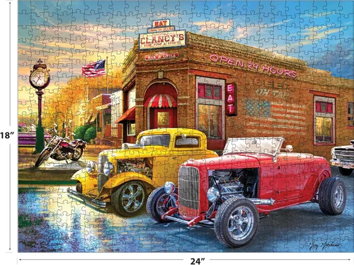 Vista 3 de RoseArt - American Nostalgia - American Grill - Rompecabezas de 550 piezas para adultos