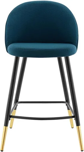 Vista 7 de Modway Taburetes de comedor tapizados de tela Cordial en Azure - Juego de 2