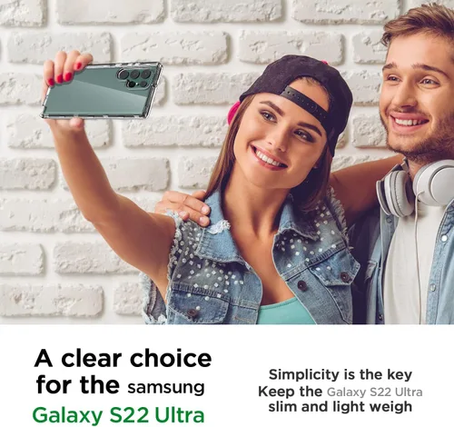 Vista 6 de AICase Funda transparente para Galaxy S22 Ultra (6.8 pulgadas), resistente protección contra caídas, cuerpo completo, a prueba de golpes, a prueba