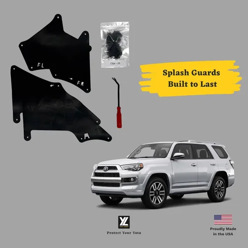Vista 5 de Juego de cuatro protectores contra salpicaduras con clips para 4Runner 2010-2020