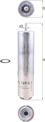 Vista 4 de MAHLE Filtro de combustible KL169/4D