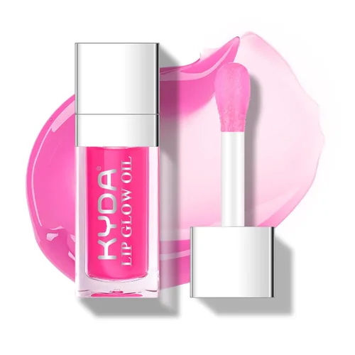 Vista 9 de KYDA Aceite de brillo labial hidratante, brillo labial de aceite hidratante transparente voluminizador, aceite labial teñido para el cuidado