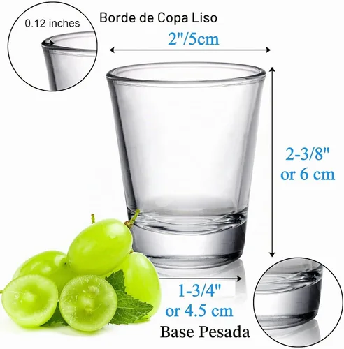 Vista 2 de Tebery 30 Piezas Vasos de Chupito de 60ml, Juego de 2oz Vasos de Chupito de Base Pesada, Vasos de Chupito de Vidrio Redondo, Vidrio Transparente