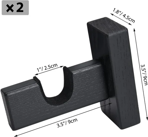 Vista 2 de TOBWOLF - 2 vitrinas de palo de hockey, soporte para colgar palos de hockey, soporte horizontal para palo de hockey de montaje en pared, soporte