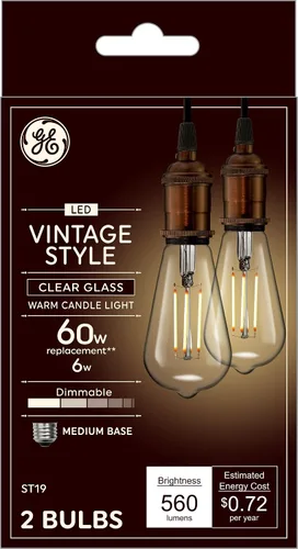 Vista 8 de GE General Electric Vinta Small 40W Amber ST19 (paquete de 2)