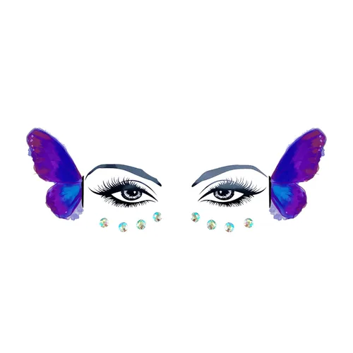 Vista 14 de Neva Nude Americana Crystal Jewel - Adhesivo de cristal para la cara, gemas para carnavales, Halloween, festivales, raves y fiestas, adhesivo