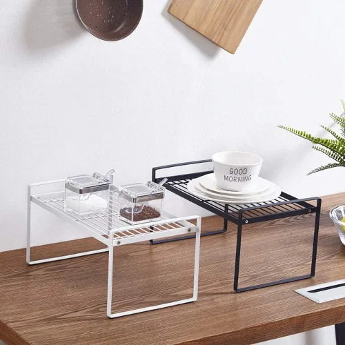 Vista 4 de Craftland Armario de cocina de hierro forjado y estante organizador de estantes de almacenamiento para especias, negro