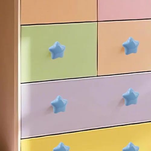 Vista 6 de Dnyta 6 tiradores decorativos de cerámica en forma de estrella, bonitos tiradores de armario para armario, cajones, gabinetes, joyero