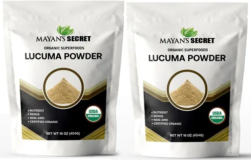 Vista 10 de Mayan's Secret Polvo de lúcuma orgánico certificado, 16 oz/paquete Alto en nutrientes