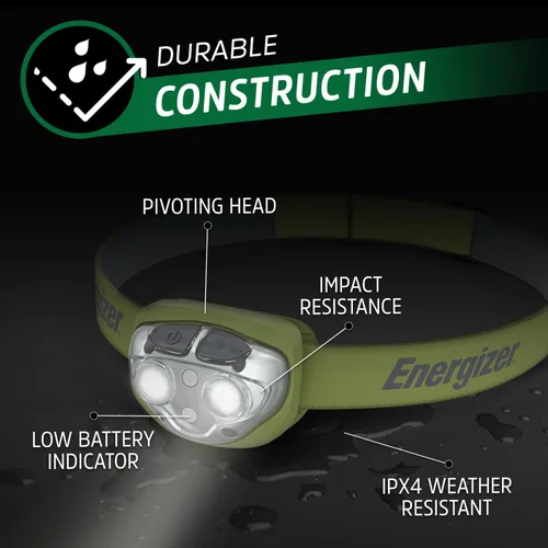 Vista 7 de Energizer PRO-400 Linterna frontal recargable (paquete de 2), linterna frontal recargable resistente al agua IPX4, lámpara de cabeza ultra brillante
