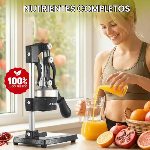 Vista 8 de [Usado] Exprimidor de hierro fundido, exprimidor manual resistente de Negro