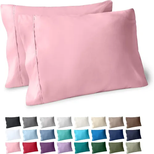 Vista 34 de Bare Home Juego de 2 fundas de almohada de microfibra de tamaño estándar, fundas de almohada refrescantes, doble cepillado, fácil cuidado, cierre