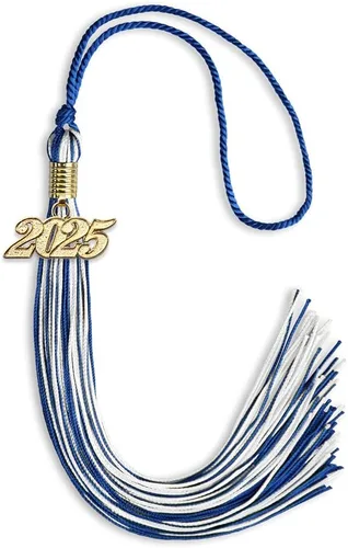 Vista 107 de Endea Graduation - Borla de doble color mixto con fecha dorada (negro/dorado antiguo, 2021)