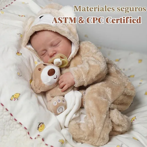 Vista 4 de BABESIDE Muñecas de bebé Reborn realistas de 17 pulgadas, niño de vinilo