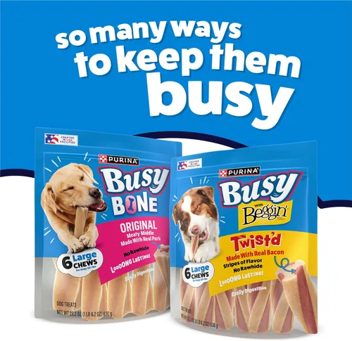 Vista 11 de Purina Busy with Beggin' Twist'd Golosinas de Hueso Masticable para Perros Adultos - (Paquete de 6) Bolsas de 2 ct
