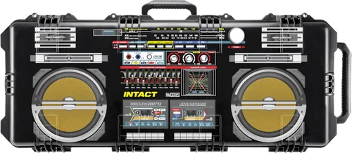 Vista 3 de Eylar 40 pulgadas Intact Premium Series Custom Retro Boombox UV Impreso Hard Rolling Rifle Case