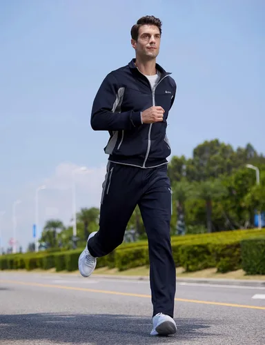 Vista 6 de TBMPOY Chándales para Hombres Conjuntos Deportivos para Hombres Conjuntos de Chándal de 2 Piezas Casuales Atléticos para Jogging Calentamiento