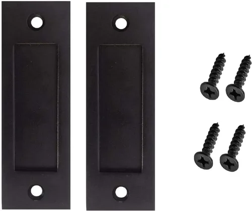 Vista 7 de Running Black - Juego de tiradores de dedo para puerta corrediza de granero de 6 pulgadas Mango invisible moderno y simple con parte inferior