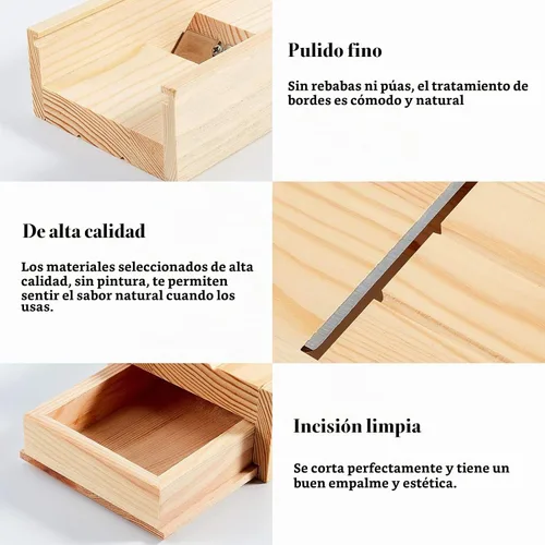 Vista 4 de PH PandaHall Caja de cajón de jabón de madera, biseladora de jabón, herramienta de afeitar para recortar jabones y velas hechas a mano para Navidad