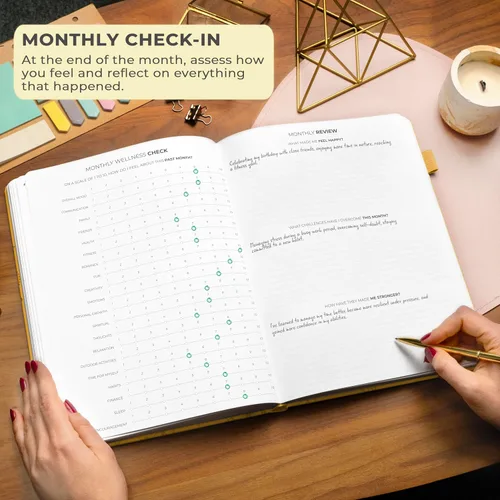 Vista 5 de Clever Fox Diario de gratitud grande – Diario de felicidad, positividad y afirmación – Cuaderno diario inspirador, 3 meses, 8.3 x 11 pulgadas