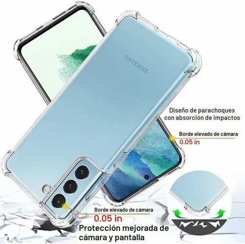 Vista 2 de Funda para Samsung S21 FE, Samsung Galaxy S21 FE y protector de pantalla, a prueba de golpes, transparente, delgada, suave, de silicona TPU
