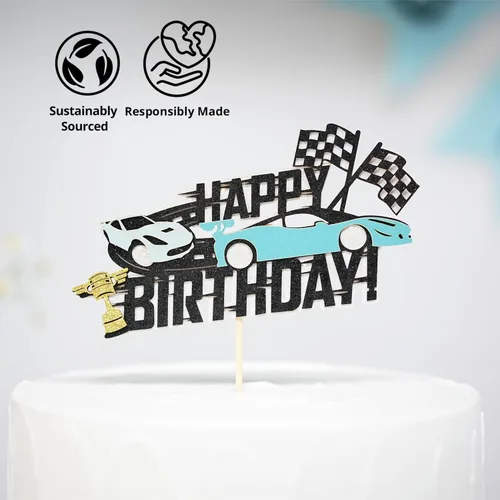 Vista 6 de Decoraciones y suministros listos para fiestas de autos de carreras para todas las ocasiones: cumpleaños, fiestas de adultos y niños y más