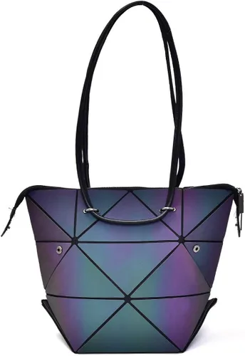 Vista 4 de Bolso geométrico para mujer bolso cuadrado mágico cambiable bolso grande holográfico luminoso bolso cruzado de Halloween regalo único para niños