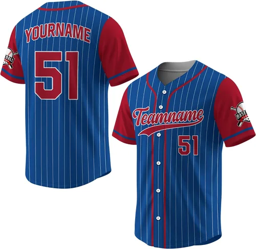 Vista 24 de Camiseta de béisbol a rayas personalizadas con logotipo de número de nombre para hombres, mujeres, jóvenes, niños, camiseta de uniforme