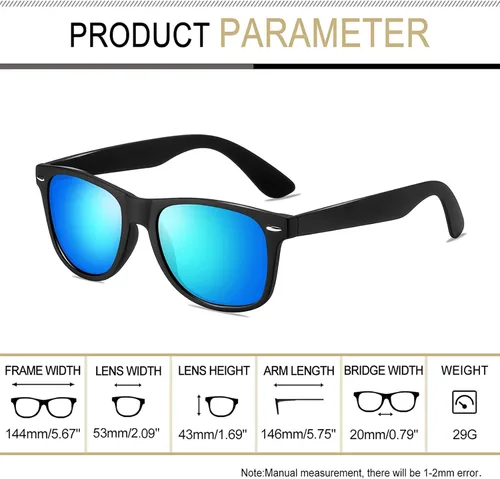 Vista 4 de Joopin Gafas de sol cuadradas polarizadas con protección UV para hombre y mujer