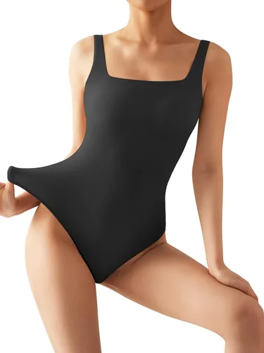 Vista 5 de SUUKSESS Body sexy con cuello cuadrado para mujer, sin mangas, sin espalda