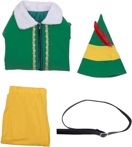Vista 7 de Men's Elf Cosplay Costume Halloween Christmas Buddy Fancy Party Outfits