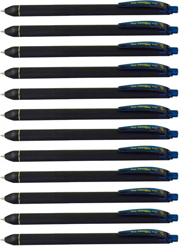 Vista 15 de Pentel EnerGel Kuro - Bolígrafo de gel líquido, (punta de 1/32 pulgadas - 0.7 mm) línea media, tinta negra, paquete de 12 (BL437R1-A)