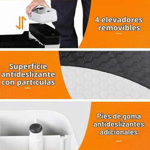 Vista 6 de Plataforma escalonada de entrenamiento aeróbico de 30 pulgadas con elevadores ajustables de 4 a 6 a 8 pulgadas, entrenamiento de ejercicio