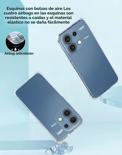 Vista 3 de USTIYA Funda para Redmi Note 13 4G 6.67 Pulgadas Transparente TPU Cuatro Esquinas Cubierta de Protección de Grado Militar Transparente Funda Suave