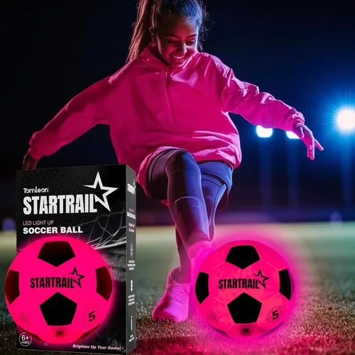 Vista 9 de Pelota de fútbol que brilla en la oscuridad Regalo deportivo para niñas de 6 a 15 años Pelota LED iluminada con 3 baterías extra y bomba