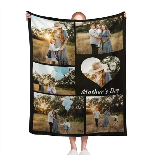Vista 21 de Manta personalizada con texto de fotos, manta personalizada con mis propias fotos, manta conmemorativa personalizada para madres para mamá, papá