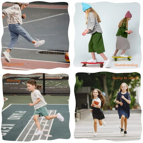 Vista 5 de Bemeol Calcetines para niñas, 12 pares de calcetines deportivos de algodón para niños pequeños y grandes