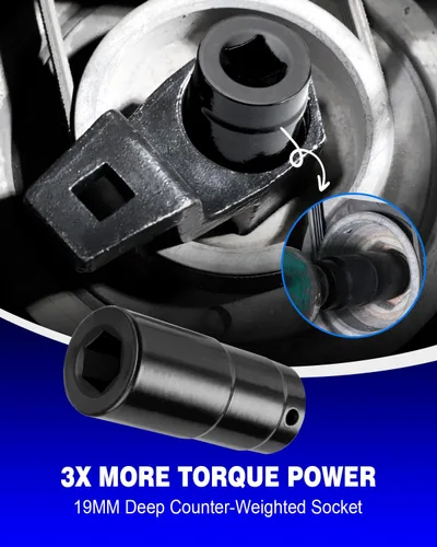 Vista 6 de BETOOLL Juego de llaves de sujeción de llave de manivela de 0.748 in y llave de cigüeñal de 1.969 in compatible con motores Honda y Acura