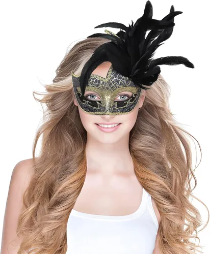 Vista 8 de Máscara de zorro de Halloween, disfraz de cosplay de media cara, animal peludo, fiesta, Navidad, ojo, gato, máscaras de Pascua