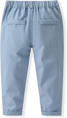 Vista 6 de Sholeno Traje de caballero para bebés y niños, chaleco con dobladillo puntiagudo, pajarita, boda, fiesta, manga larga, camisa y pantalones, conjunto