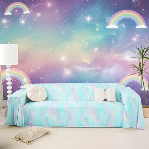 Vista 20 de Erosebridal Funda de sofá retro color beige y blanco, 71 x 91 pulgadas, estilo granja, protector de sofá, protector de sofá para hombres y mujeres