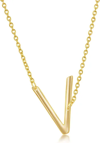 Vista 50 de Dainty Sideways Initial Necklace for Women – Sterling Silver or 14K Gold Plated 20mm Alphabet Letter Pendant