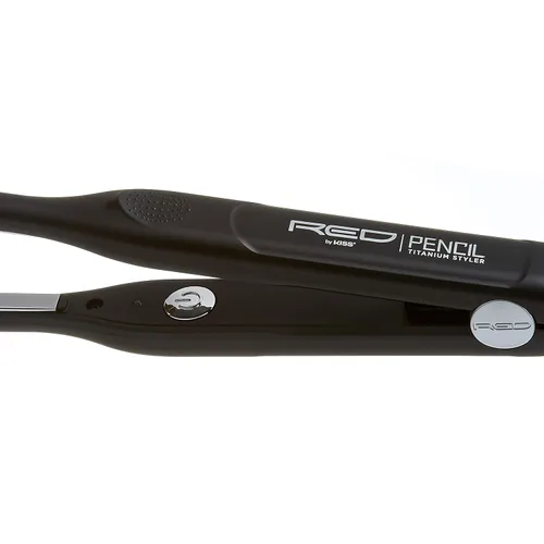 Vista 3 de RED by KISS Lápiz de titanio plancha plana de 3/10 pulgadas – Borde ultra preciso y estilo de corte Pixie, calor máximo de 450 °F, sin
