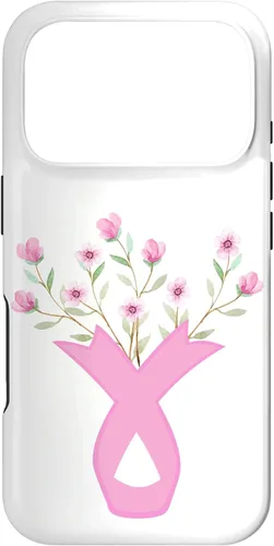 Vista 30 de Flower Jar Pink Ribbon Breast Cancer Awareness Month Women Case for iPhone 17