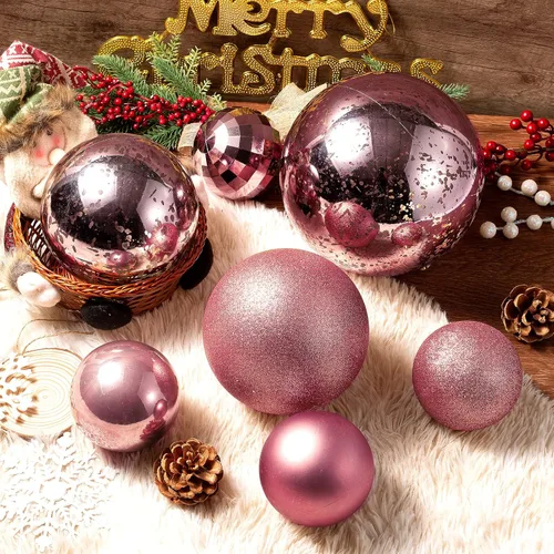 Vista 4 de XmasExp Adornos de Navidad grandes de 8 pulgadas, decoración de árbol gigante, bolas colgantes decorativas inastillables para decoración de fiestas